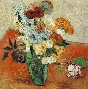 Vincent Van Gogh Japanese Vase with Roses and Anemones oil painting